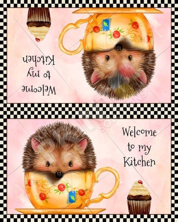 Welcome to my Kitchen Cute Hedgehog Decorative Curbside Farm Mailbox Cover