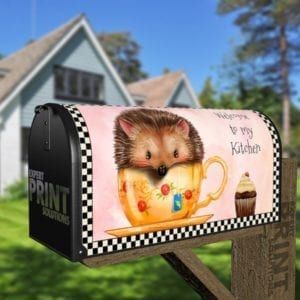 Welcome to my Kitchen Cute Hedgehog Decorative Curbside Farm Mailbox Cover