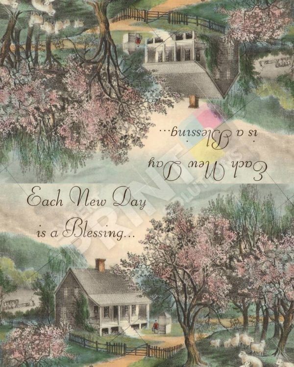 Peaceful Country Home - Each New Day is a Blessing Decorative Curbside Farm Mailbox Cover
