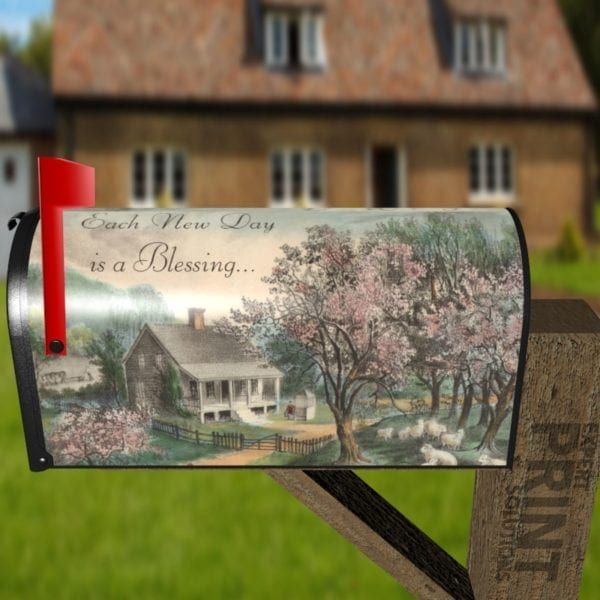 Peaceful Country Home - Each New Day is a Blessing Decorative Curbside Farm Mailbox Cover