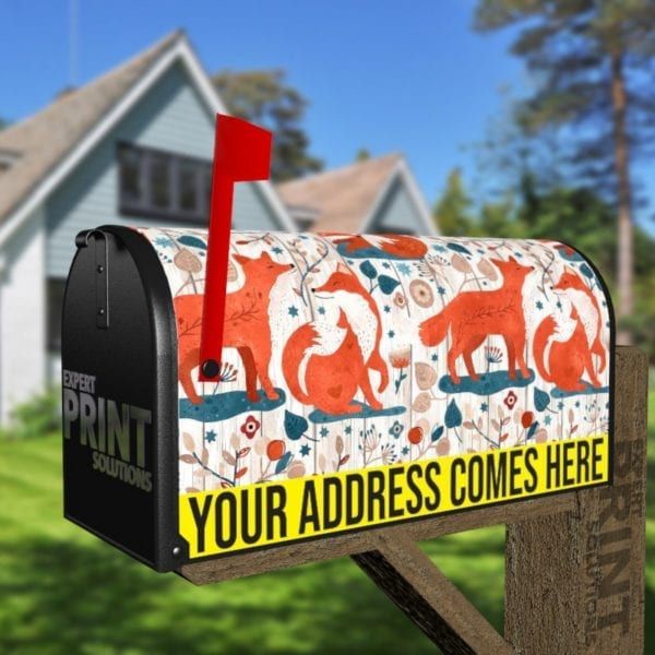 Bohemian Folk Art Fox Decorative Curbside Farm Mailbox Cover