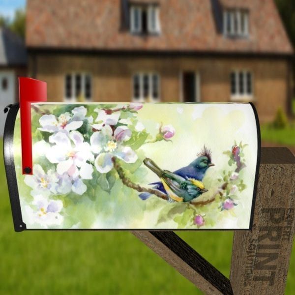 Cute Little Spring Bird Couple Decorative Curbside Farm Mailbox Cover