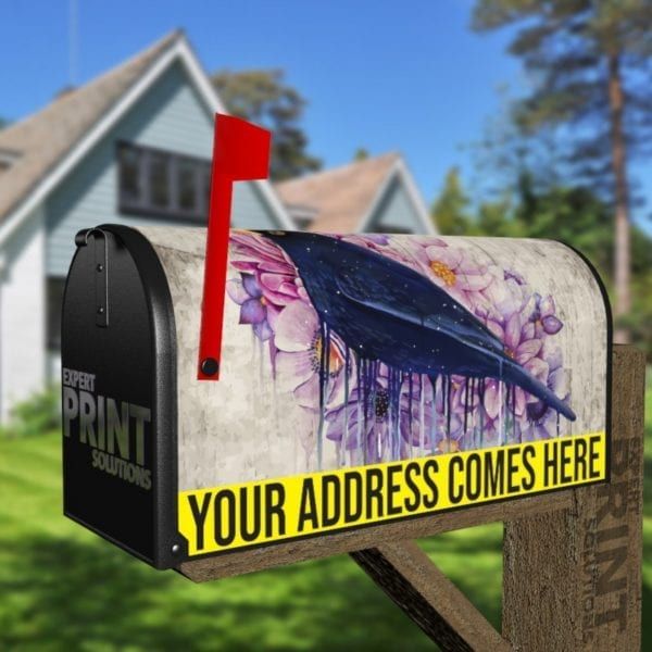 Blackbird and Flowers Decorative Curbside Farm Mailbox Cover