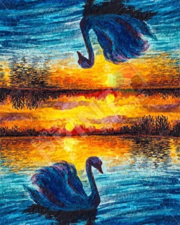Beautiful Sunset Swan Decorative Curbside Farm Mailbox Cover