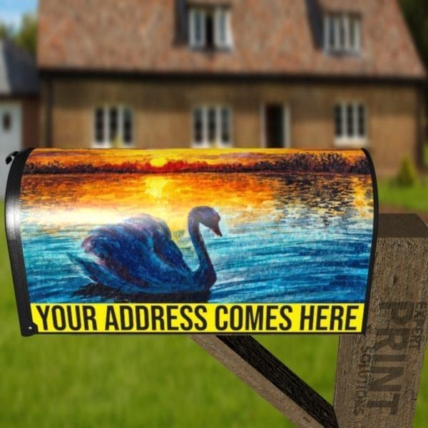 Beautiful Sunset Swan Decorative Curbside Farm Mailbox Cover
