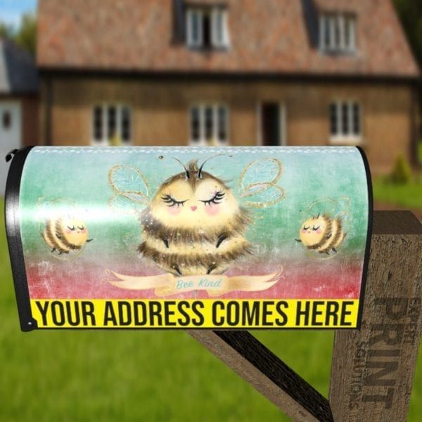 Cute Little Bee - Bee Kind Decorative Curbside Farm Mailbox Cover