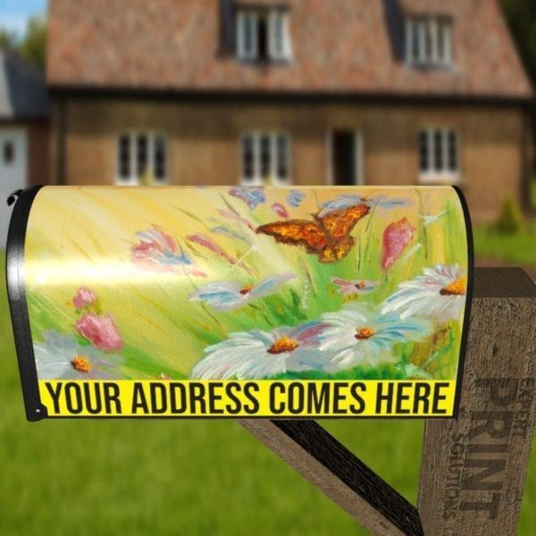 Daisies and Butterflies Decorative Curbside Farm Mailbox Cover