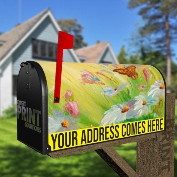 Daisies and Butterflies Decorative Curbside Farm Mailbox Cover