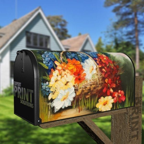Flowers in a Basket Decorative Curbside Farm Mailbox Cover