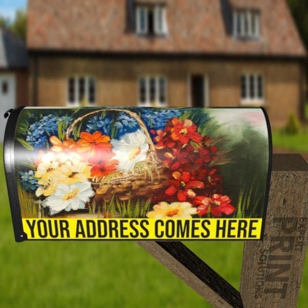Flowers in a Basket Decorative Curbside Farm Mailbox Cover