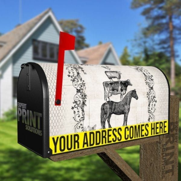 Vintage Stacked Animals Decorative Curbside Farm Mailbox Cover