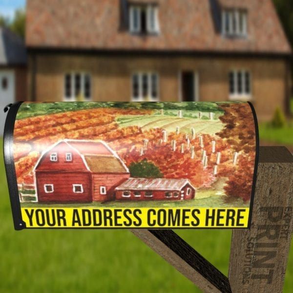 Harvest Time Farmhouse Decorative Curbside Farm Mailbox Cover