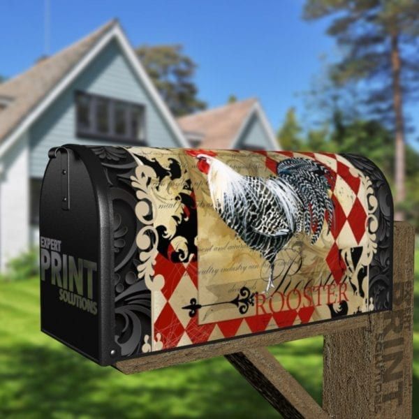 Vintage Farmhouse Rooster Design #2 Decorative Curbside Farm Mailbox Cover