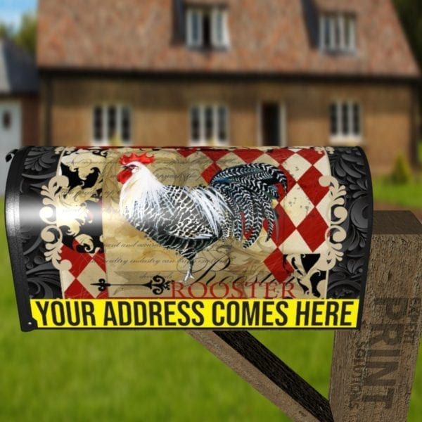 Vintage Farmhouse Rooster Design #2 Decorative Curbside Farm Mailbox Cover