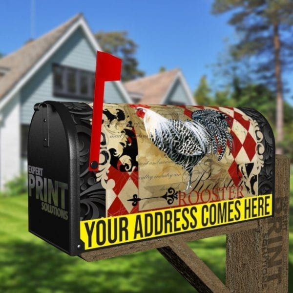 Vintage Farmhouse Rooster Design #2 Decorative Curbside Farm Mailbox Cover