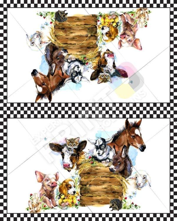 Cute Barnyard Animals #1 Decorative Curbside Farm Mailbox Cover