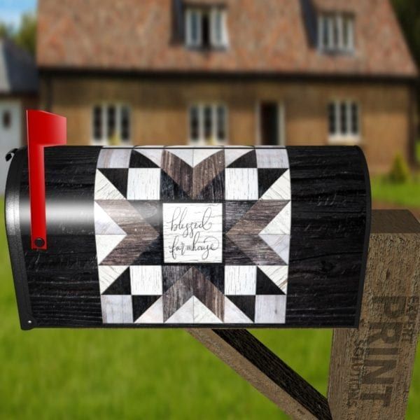 Farmhouse Barn Wood Quilt Tiles #2 Decorative Curbside Farm Mailbox Cover