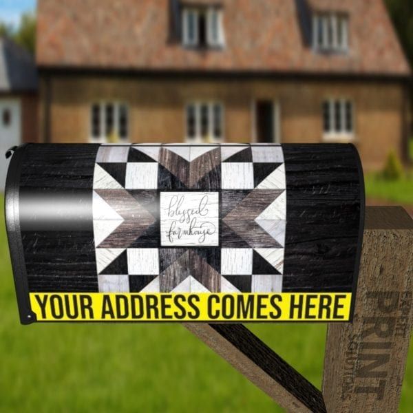 Farmhouse Barn Wood Quilt Tiles #2 Decorative Curbside Farm Mailbox Cover