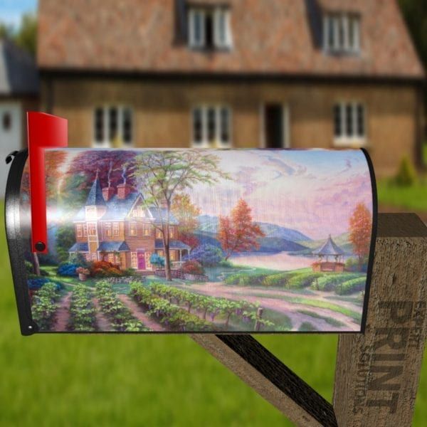 Beautiful Church Beside the River Decorative Curbside Farm Mailbox Cover