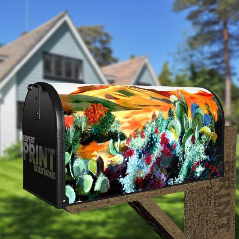 Blooming Cactuses in the Desert Decorative Curbside Farm Mailbox Cover