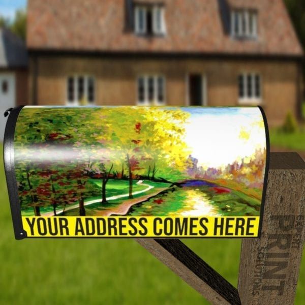 Path Beside the River Decorative Curbside Farm Mailbox Cover