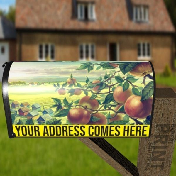 Mountain Side Orchard Over Looking the Village Decorative Curbside Farm Mailbox Cover