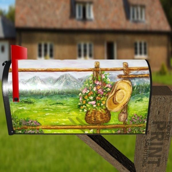 Summer Flower Garden Fence Decorative Curbside Farm Mailbox Cover