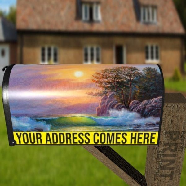 Sunset Ocean Waves Decorative Curbside Farm Mailbox Cover