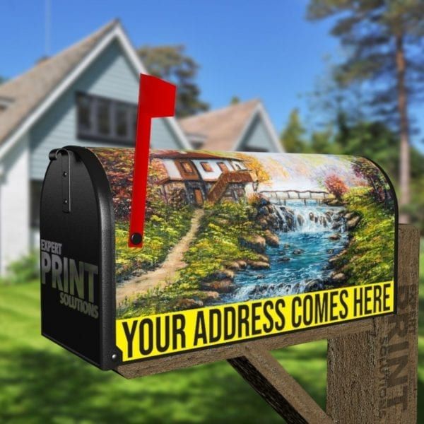 Riverside Cottage in the Mountains Decorative Curbside Farm Mailbox Cover
