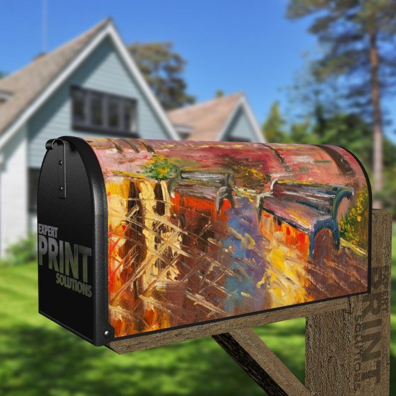 Autumn in the City #2 Decorative Curbside Farm Mailbox Cover
