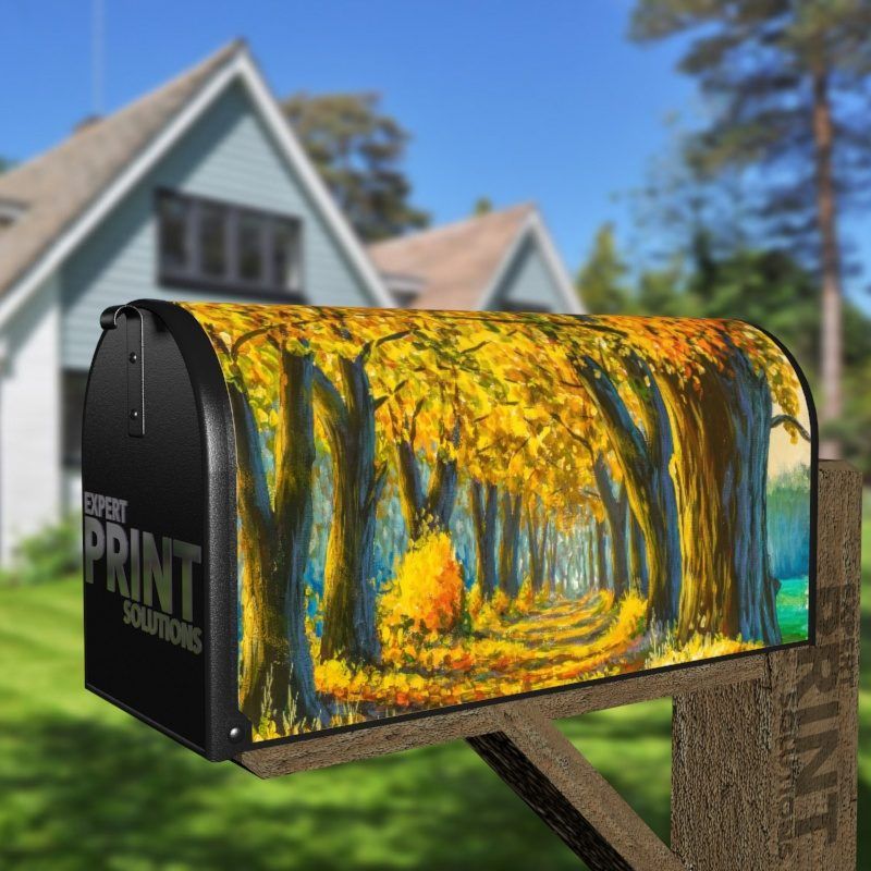 Autumn Forest Park Decorative Curbside Farm Mailbox Cover