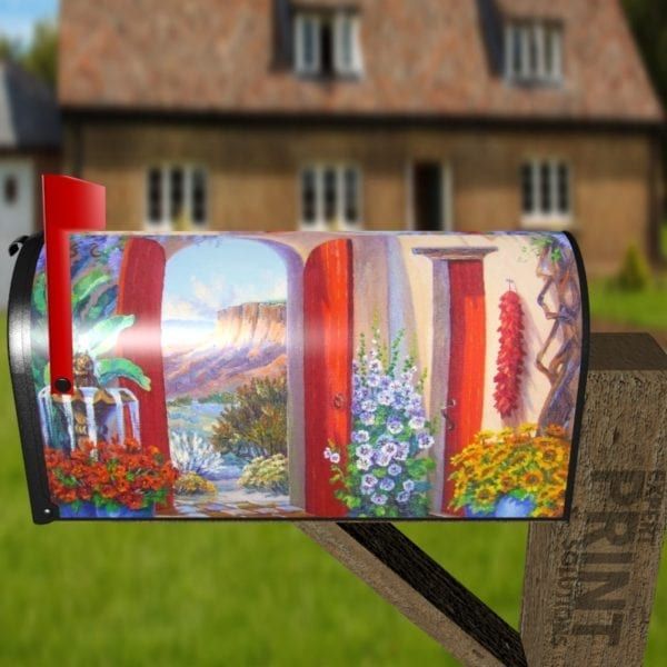 Mediterranean Garden Gate Decorative Curbside Farm Mailbox Cover
