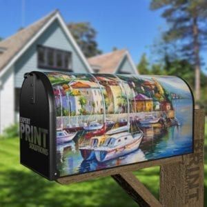 Beautiful Italian Seaside Town Decorative Curbside Farm Mailbox Cover
