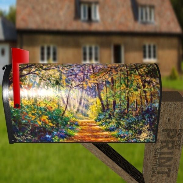 Sunny Forest Path Decorative Curbside Farm Mailbox Cover