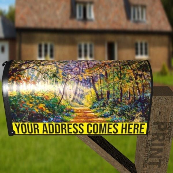 Sunny Forest Path Decorative Curbside Farm Mailbox Cover