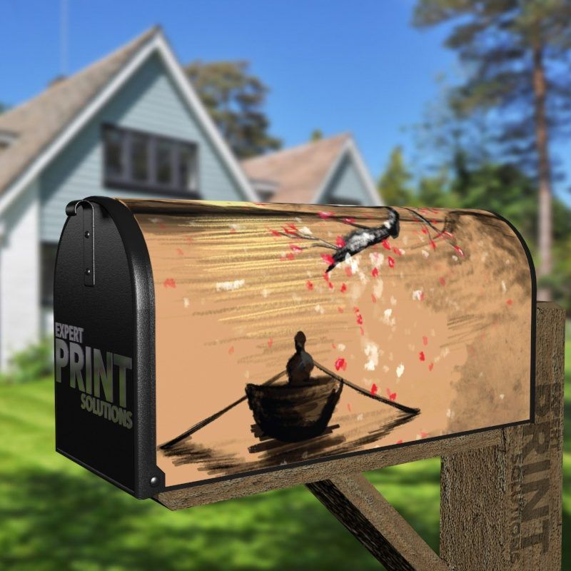 Springtime Sunset on the Lake Decorative Curbside Farm Mailbox Cover