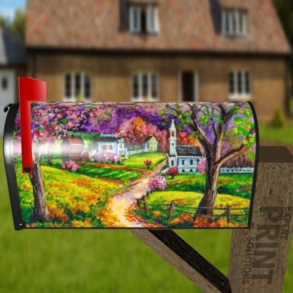 Beautiful Little Town Decorative Curbside Farm Mailbox Cover