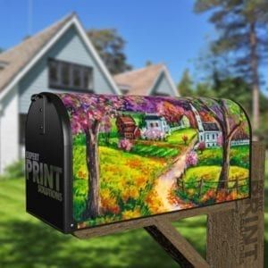 Beautiful Little Town Decorative Curbside Farm Mailbox Cover
