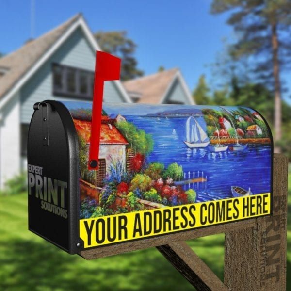 Summer Holiday at the Lake #1 Decorative Curbside Farm Mailbox Cover