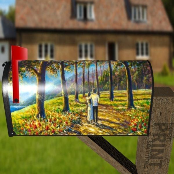 Walking in a Sunny Park Decorative Curbside Farm Mailbox Cover