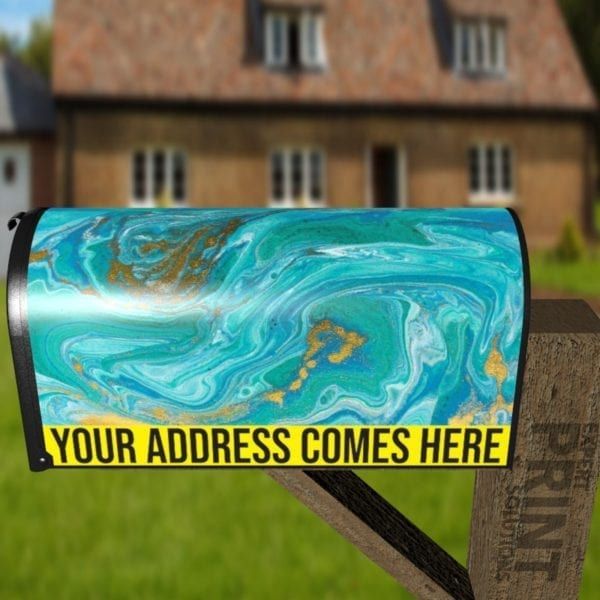 Beautiful Bright Marble Pattern Decorative Curbside Farm Mailbox Cover