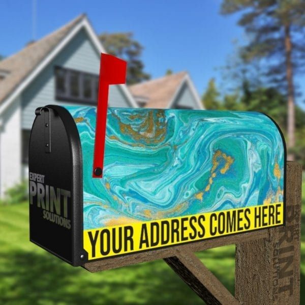 Beautiful Bright Marble Pattern Decorative Curbside Farm Mailbox Cover