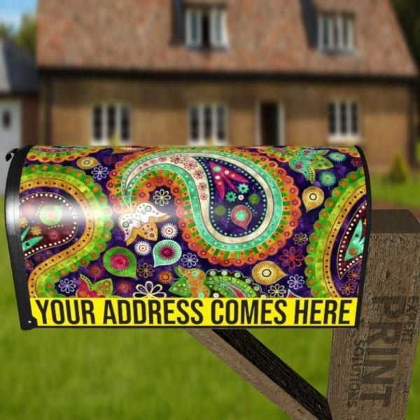 Beautiful Folk Ethnic Native Boho Paisley Design #2 Decorative Curbside Farm Mailbox Cover