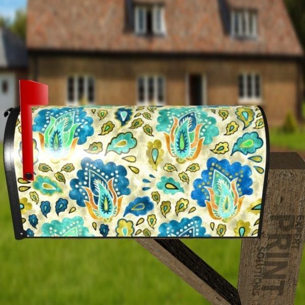Beautiful Ethnic Native Boho Flower Design #3 Decorative Curbside Farm Mailbox Cover