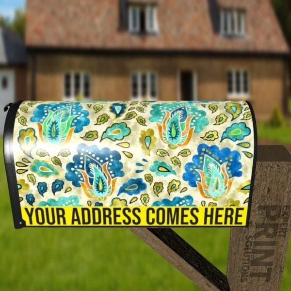Beautiful Ethnic Native Boho Flower Design #3 Decorative Curbside Farm Mailbox Cover
