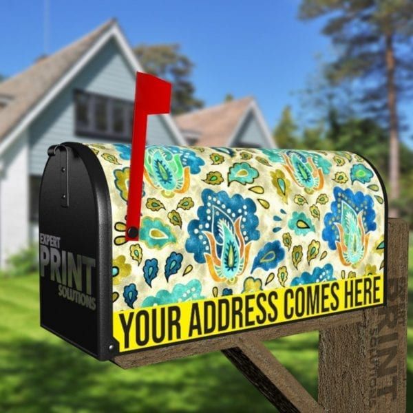 Beautiful Ethnic Native Boho Flower Design #3 Decorative Curbside Farm Mailbox Cover