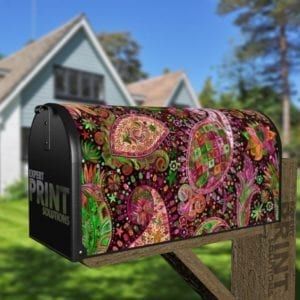 Beautiful Folk Ethnic Native Boho Paisley Design #8 Decorative Curbside Farm Mailbox Cover