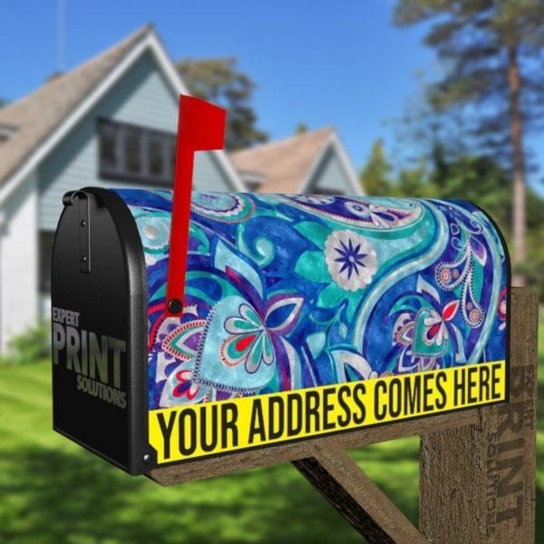 Beautiful Folk Ethnic Native Boho Paisley Design #9 Decorative Curbside Farm Mailbox Cover