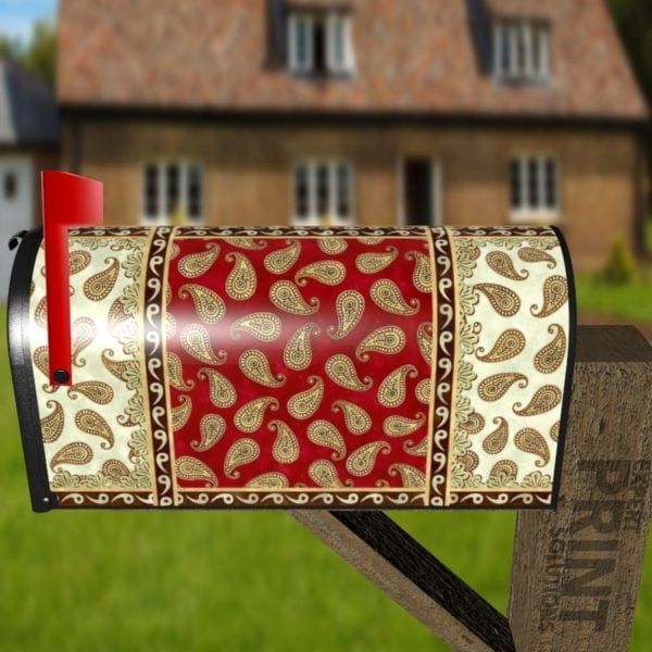Beautiful Folk Ethnic Native Boho Paisley Design #10 Decorative Curbside Farm Mailbox Cover