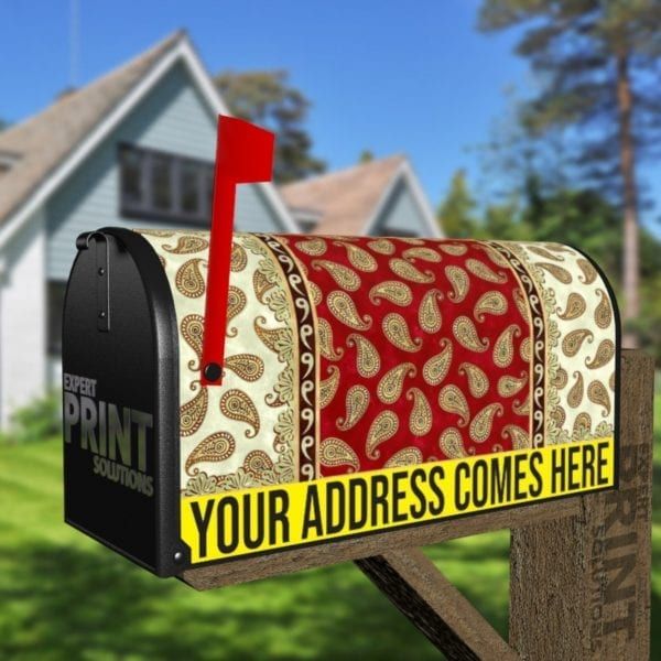 Beautiful Folk Ethnic Native Boho Paisley Design #10 Decorative Curbside Farm Mailbox Cover